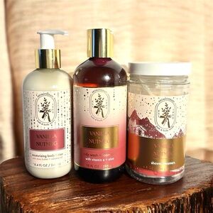 Bath & Body Works AROMATHERAPY VANILLA & NUTMEG WASH, LOTION & SHOWER STEAMER